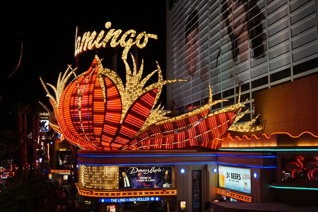 Papan neon kasino Flamingo di Las Vegas